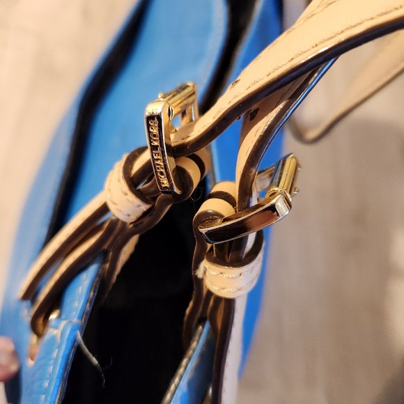 Michael Kors Blue Leather Shoulder Bag Purse - Picture 10 of 12